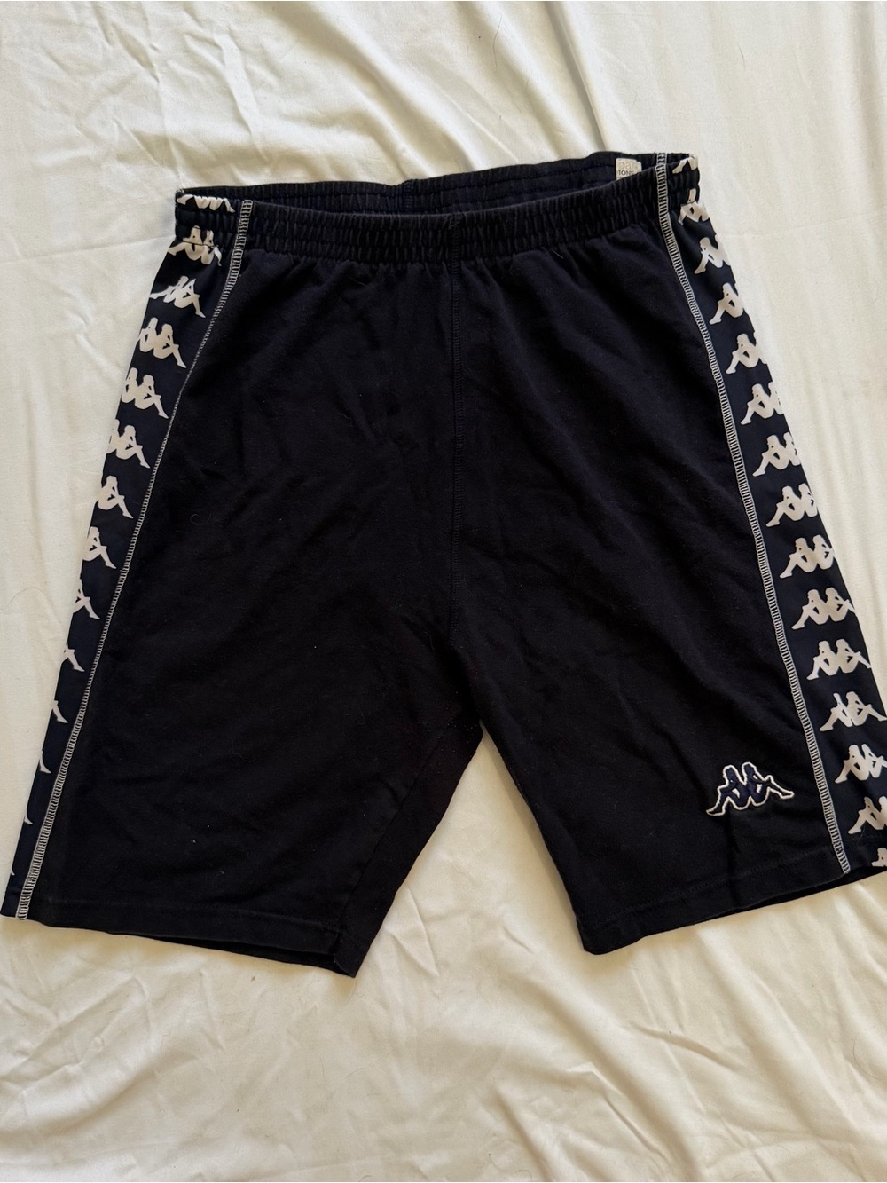 Kappa Navy Athletic Shorts with White Logo Tape